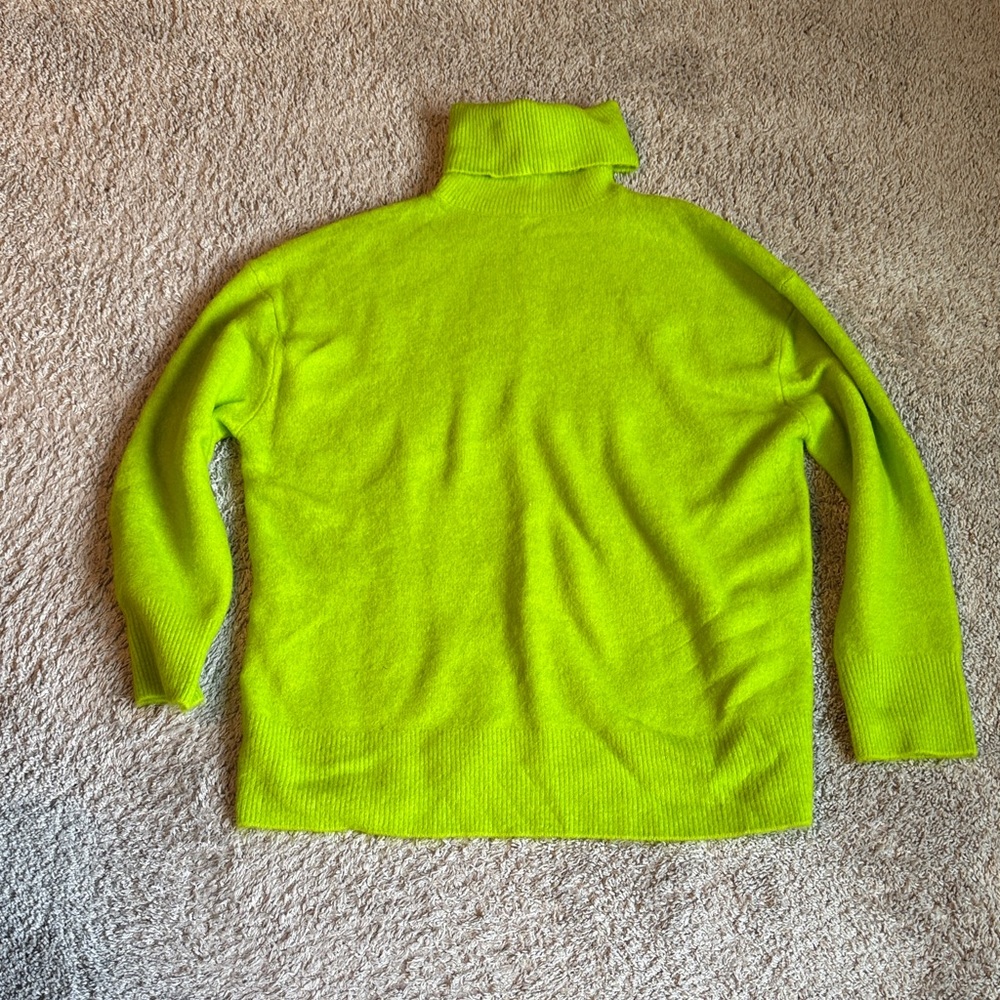Zara Vibrant Lime Turtleneck Sweater